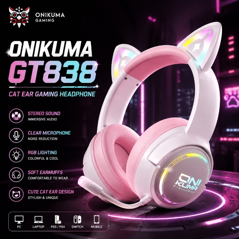 Słuchawki gamingowe ONIKUMA GT – Gaming Console Amazon recenzja i cena
