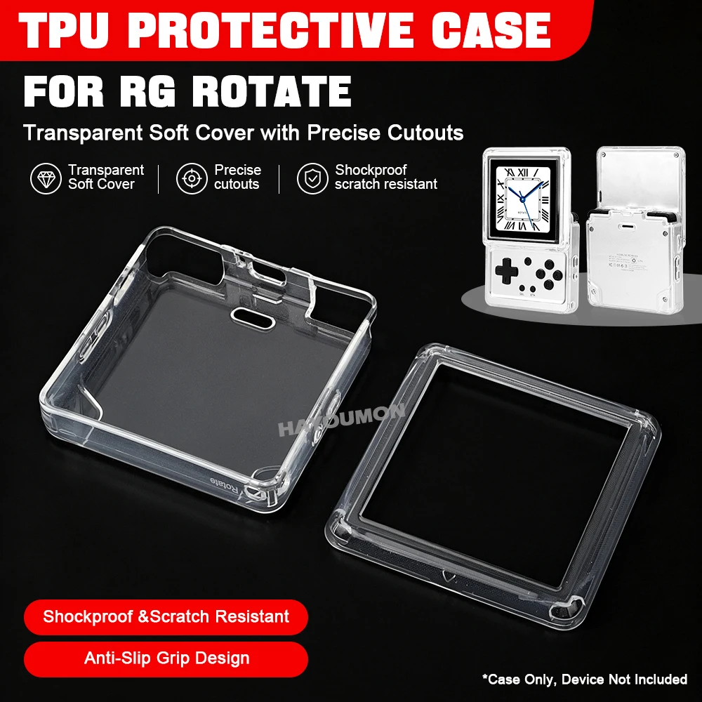 Przezroczyste czarne etui TPU  – Gaming Console Anbernic recenzja i cena